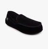 Totes Isotoner PERFORATED SUEDETTE Moccasin Slippers Mens Black