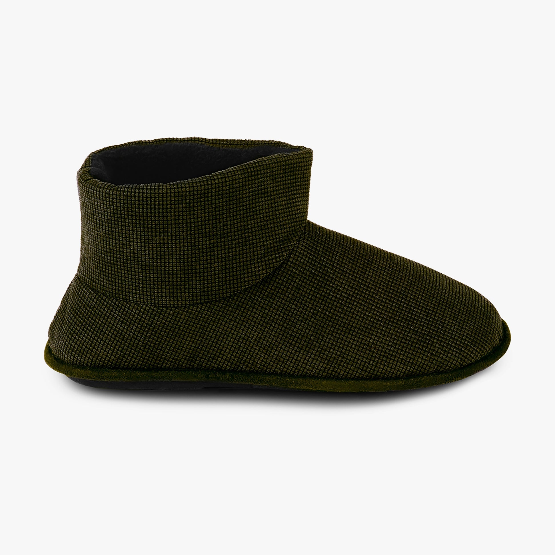 TEXTURED CORD Mens Boot Slippers Khaki