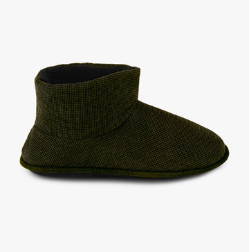 Totes Isotoner TEXTURED CORD Mens Boot Slippers Khaki