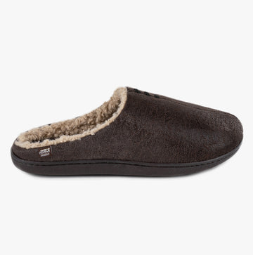 Totes Isotoner DISTRESSED Mens Mule Slippers Brown