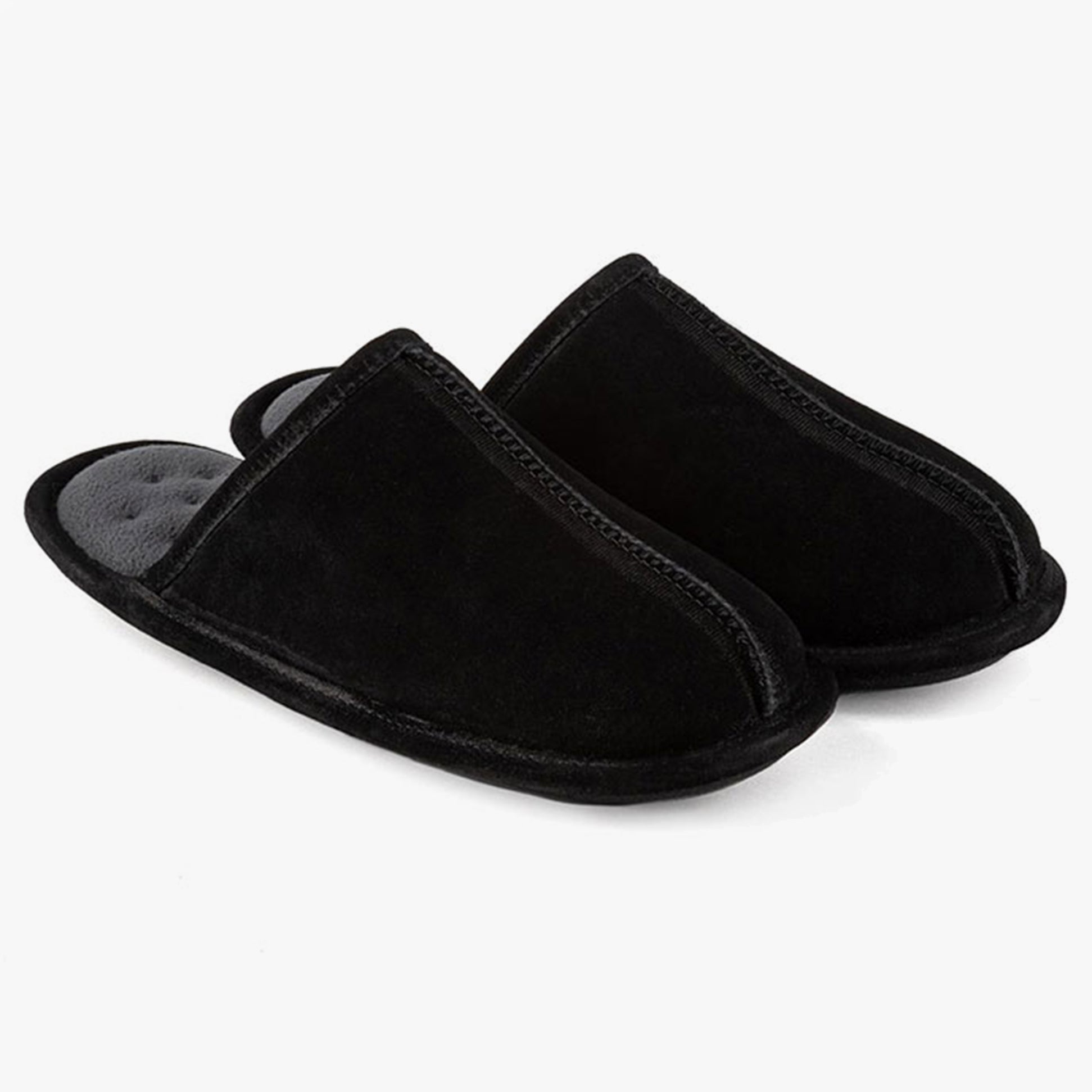 Totes Isotoner Mens Memory Foam Mule Slippers Black