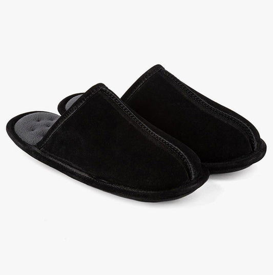 Totes Isotoner Mens Memory Foam Mule Slippers Black