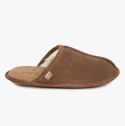 Totes Isotoner Mens Memory Foam Mule Slippers Tan