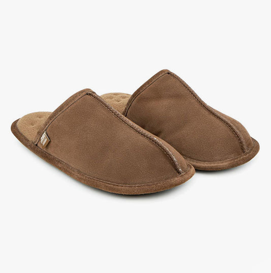 Totes Isotoner Mens Memory Foam Mule Slippers Tan