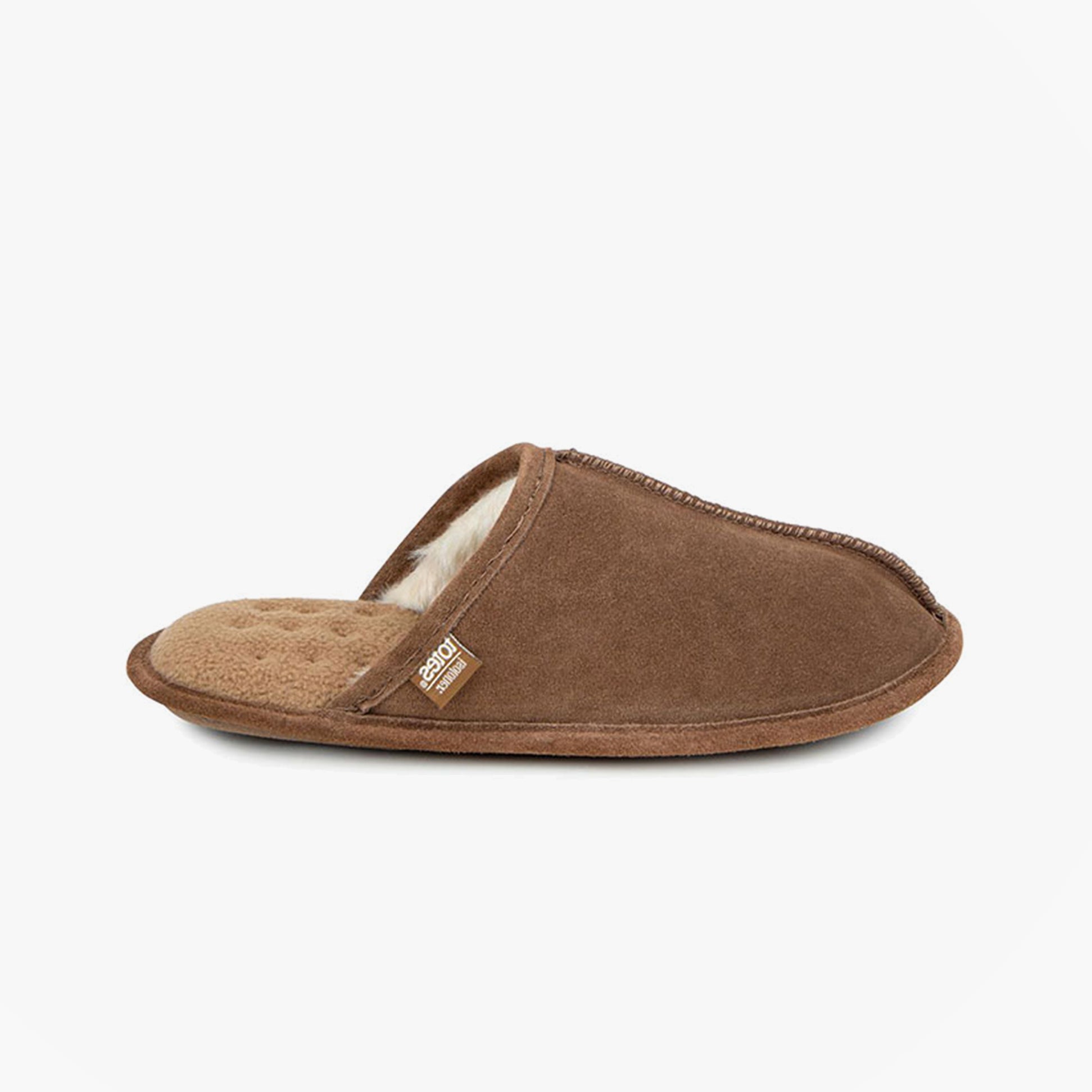 Totes Isotoner Mens Memory Foam Mule Slippers Tan