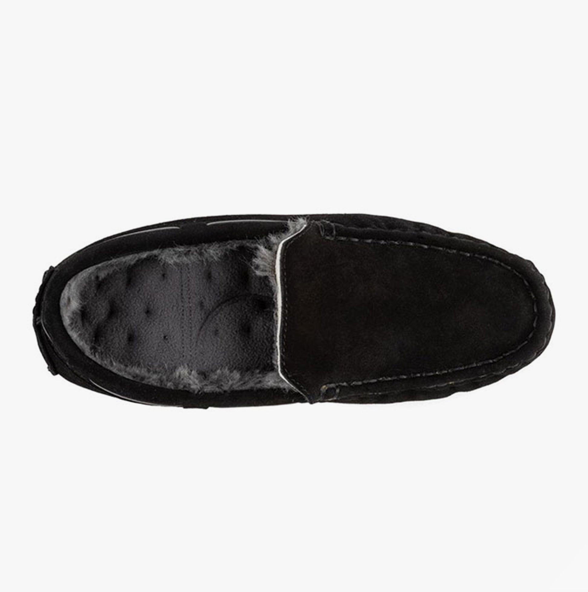 Totes Isotoner REAL SUEDE MOCC Mens Moccasin Slippers Black