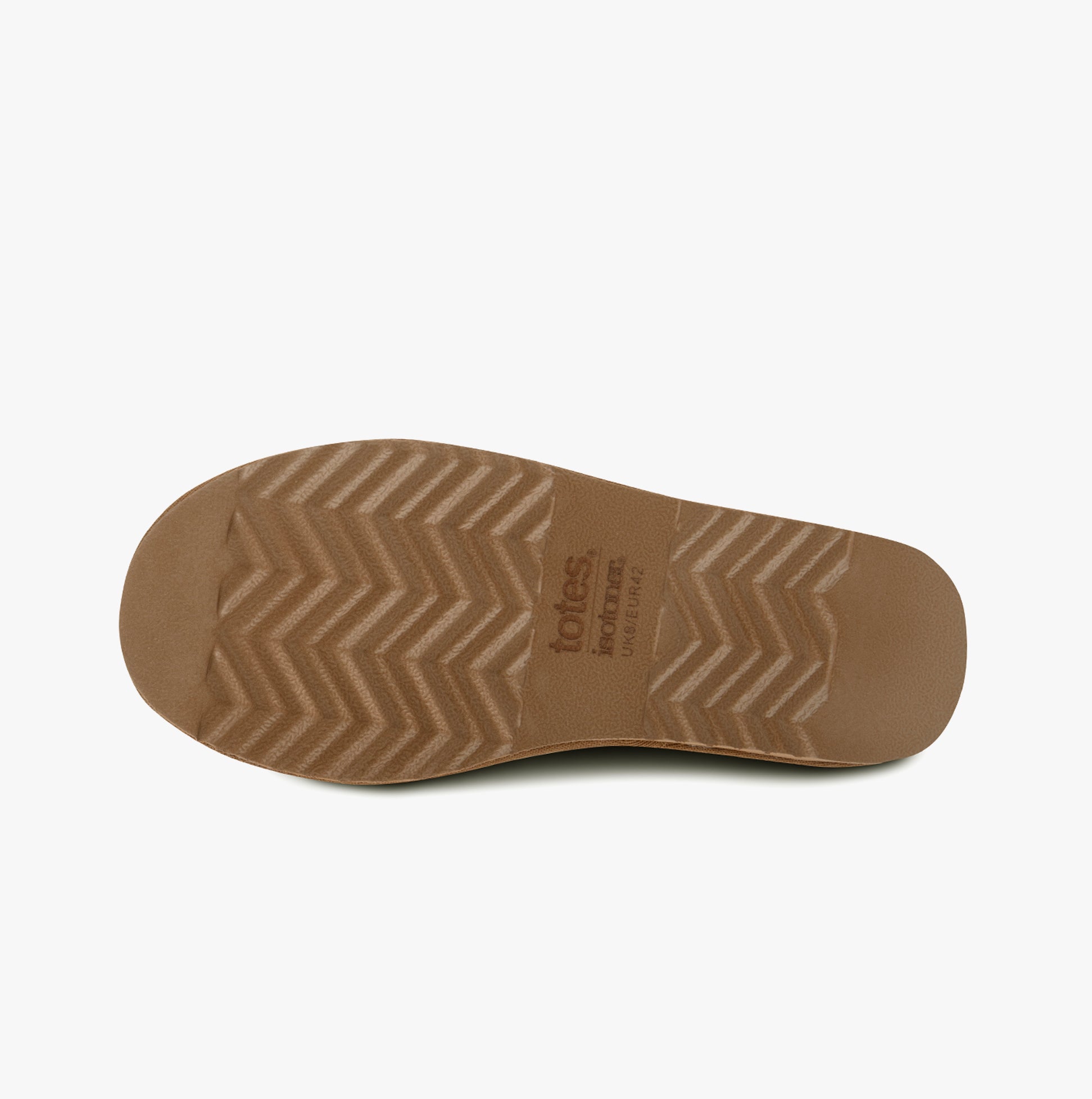 Totes Isotoner REAL SUEDE FULL BACK Mens Full Back Slippers Tan
