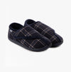 Totes Isotoner VELOUR CLOSED BACK Mens Slippers Navy Check