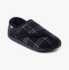 Totes Isotoner VELOUR CLOSED BACK Mens Slippers Navy Check