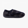 Totes Isotoner VELOUR CLOSED BACK Mens Slippers Navy Check