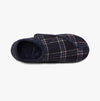 Totes Isotoner VELOUR CLOSED BACK Mens Slippers Navy Check