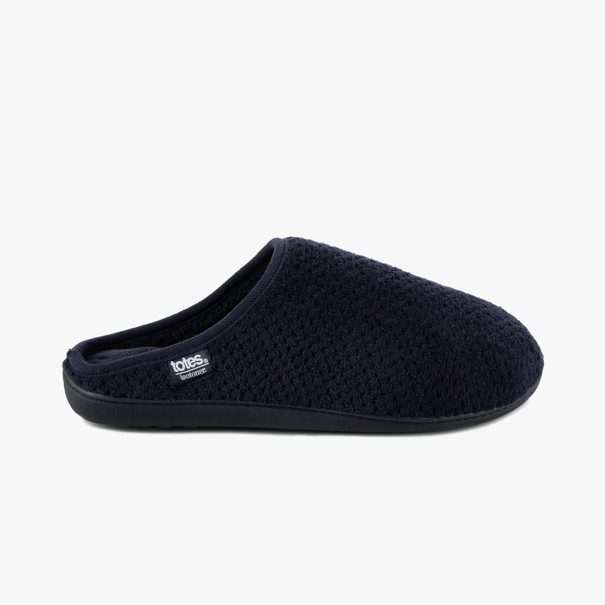 Totes Isotoner SWEPT BACK POPCORN MULE Mens Mule Slippers Navy