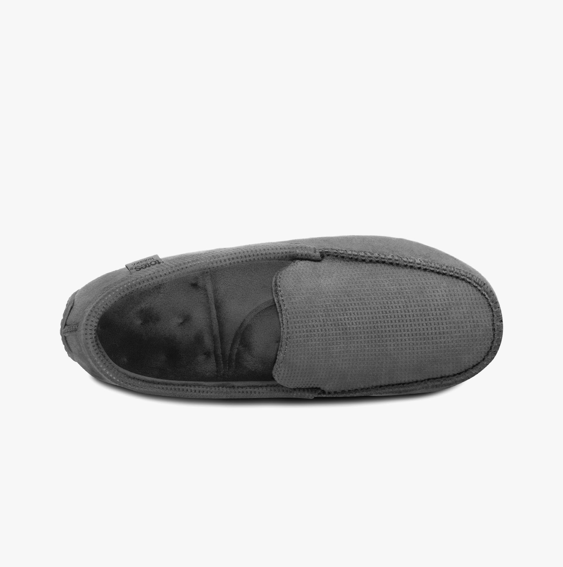Totes Isotoner SQUARE PATTERNED SMART MOCCASIN Mens Moccasin Slippers Grey
