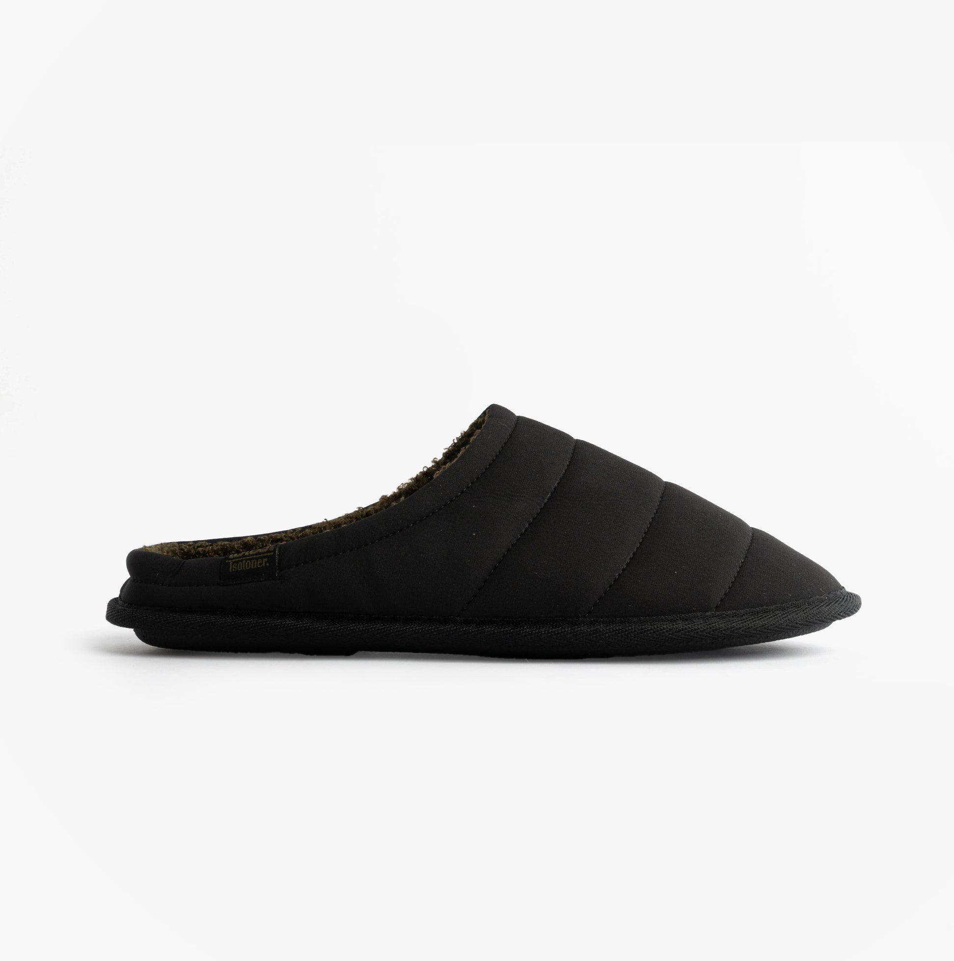 Totes Isotoner SPORT QUILTED MULE WITH COSY LINING Mens Mule Slippers Black