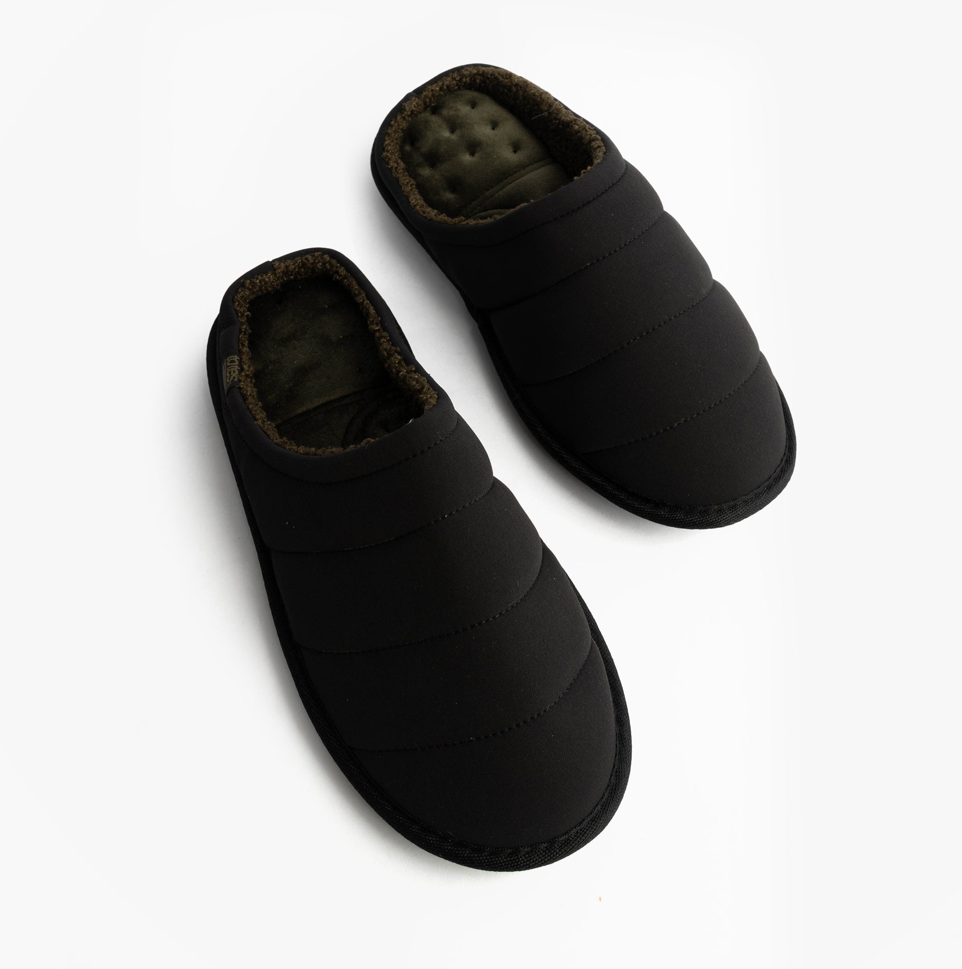 Totes Isotoner SPORT QUILTED MULE WITH COSY LINING Mens Mule Slippers Black