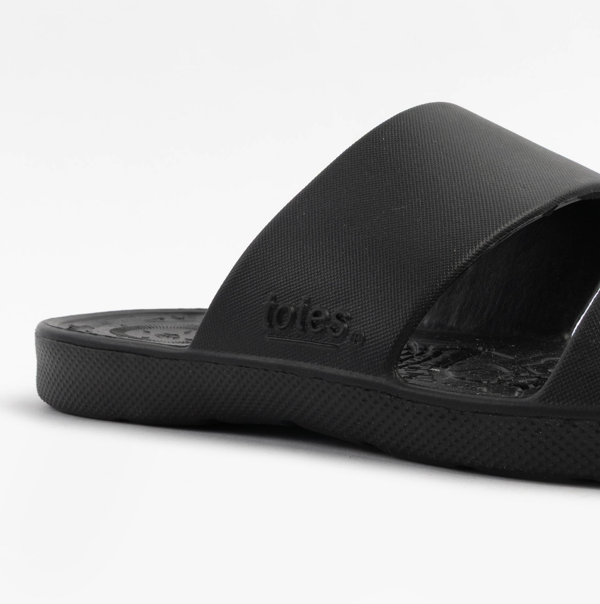 0351FBLK Womens Double Strap Slides Black