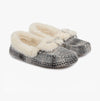 Totes Toasties BRUSHED CHECK Womens Moccasin Slippers Grey