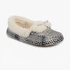 Totes Toasties BRUSHED CHECK Womens Moccasin Slippers Grey