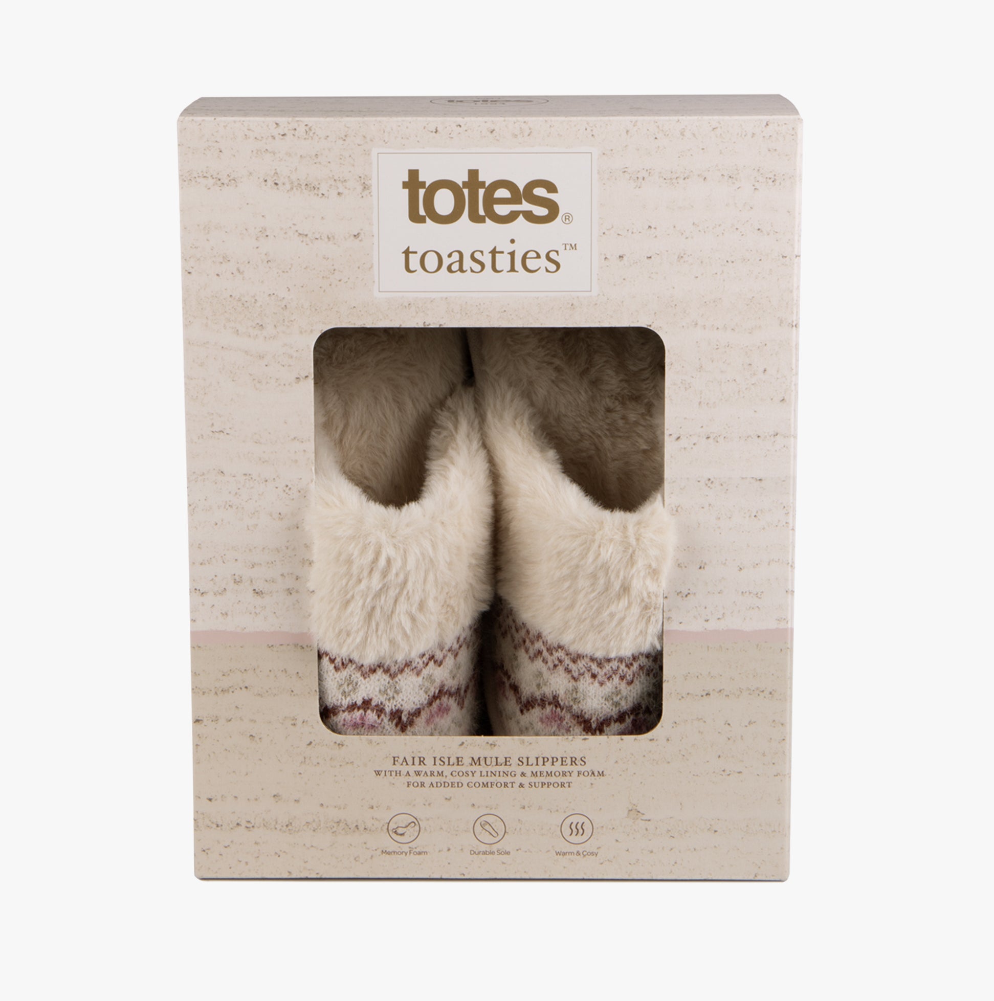 Totes Toasties FAIR ISLE KNIT MULE Slippers Womens Fairisle