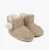 Totes Toasties CABLE BOOT Slippers WITH POM POM Womens Oat