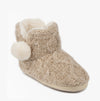 Totes Toasties CABLE BOOT Slippers WITH POM POM Womens Oat