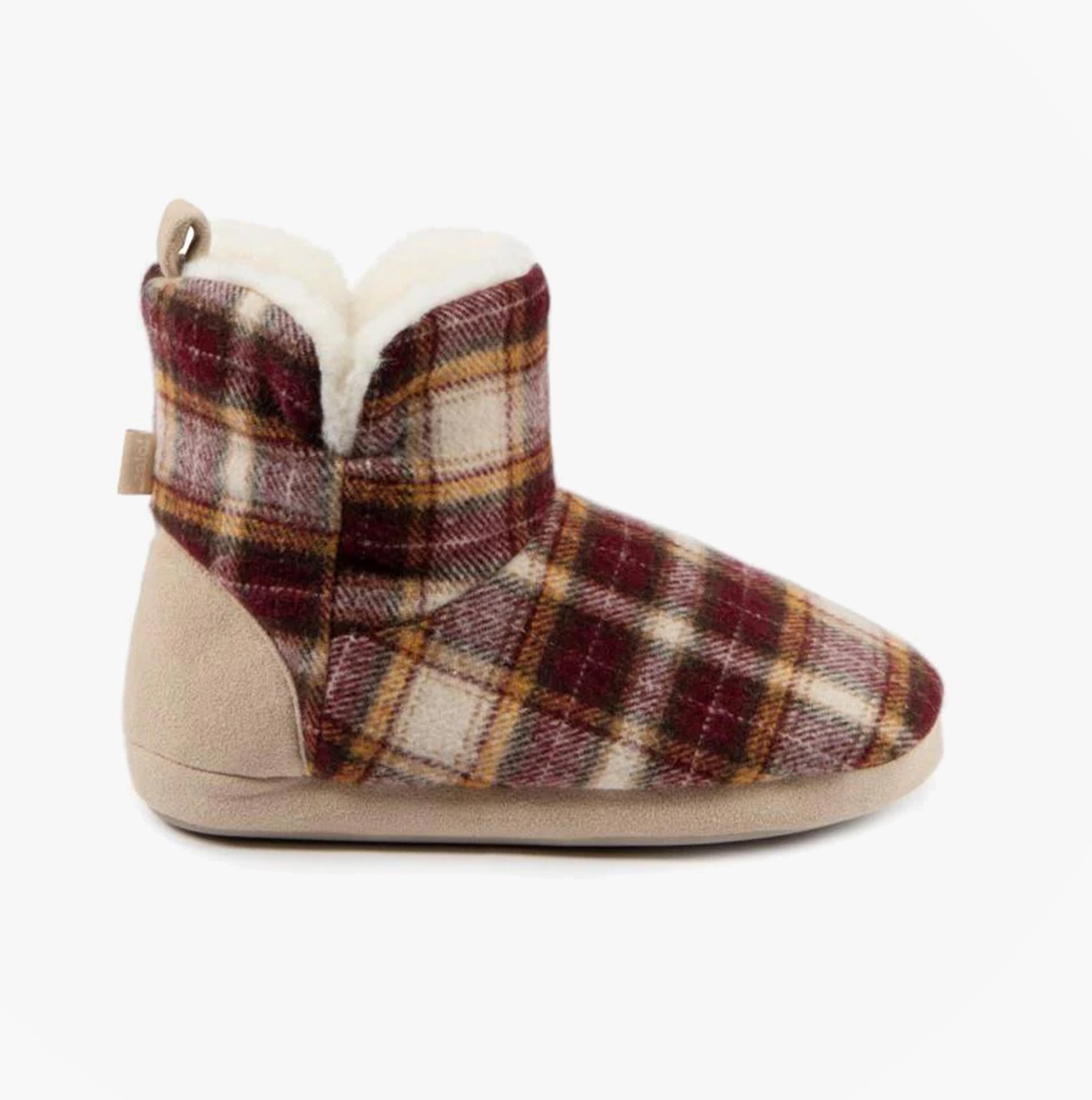 Totes Toasties TARTAN Womens Bootie Slippers Multi