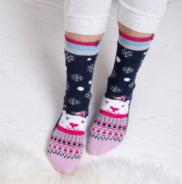 Totes Toasties SINGLE ORIGINAL Slipper Socks Womens Socks Polar Bear