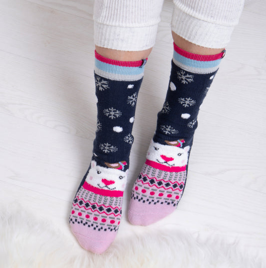 Totes Toasties SINGLE ORIGINAL Slipper Socks Womens Socks Polar Bear