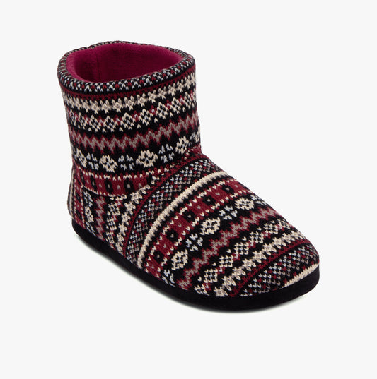 Totes Toasties FAIR ISLE Mens Boot Slippers Multi