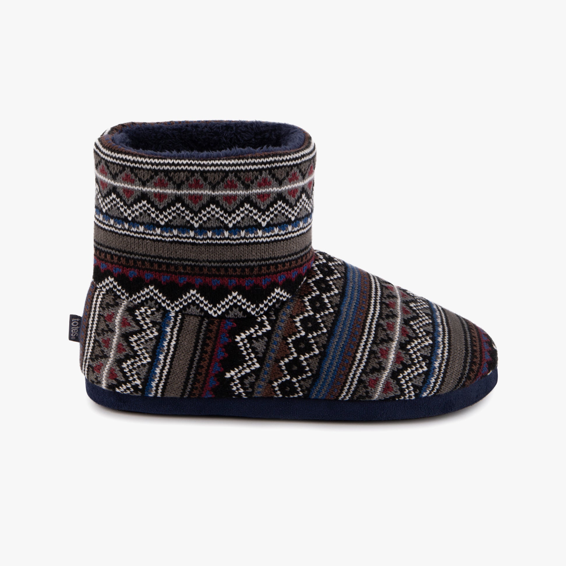 Totes Toasties FAIR ISLE BOOT Slippers Mens Multi