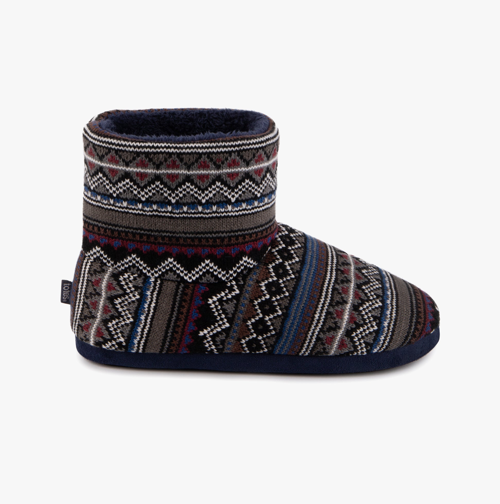 Totes Toasties FAIR ISLE BOOT Slippers Mens Multi