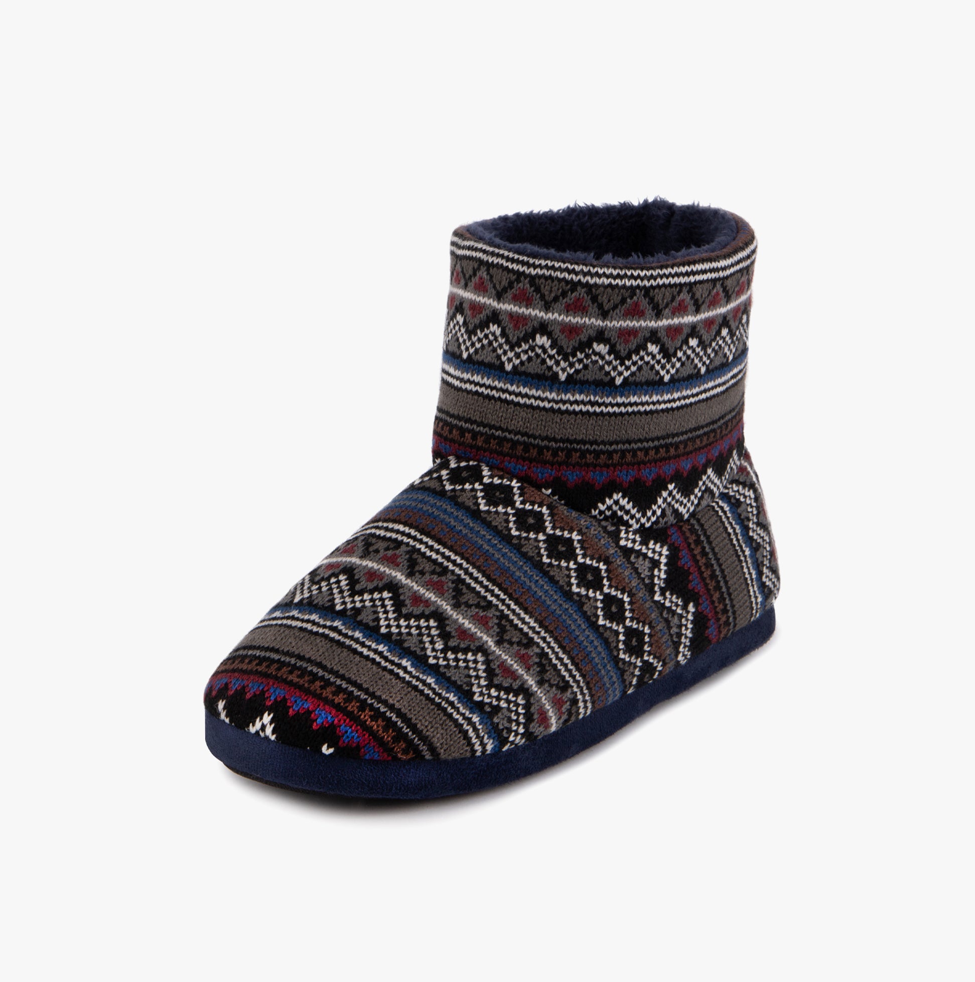 Totes Toasties FAIR ISLE BOOT Slippers Mens Multi