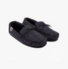 Totes Toasties WOOL BLEND HERRINGBONE Moccasin Slippers Mens Navy
