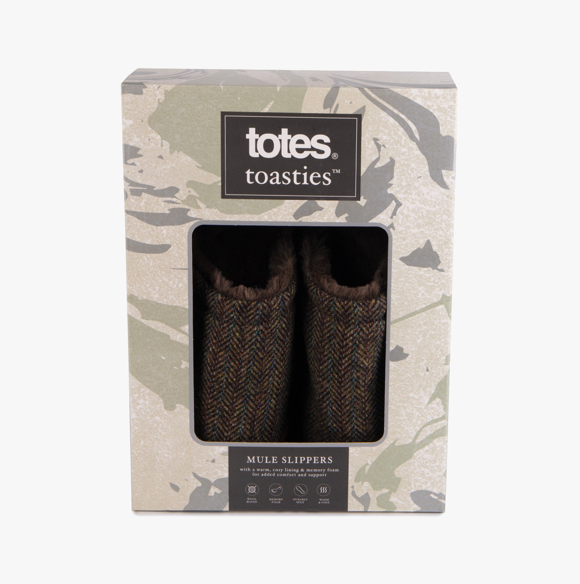 Totes Toasties WOOL MIX MULE Slippers Mens Brown