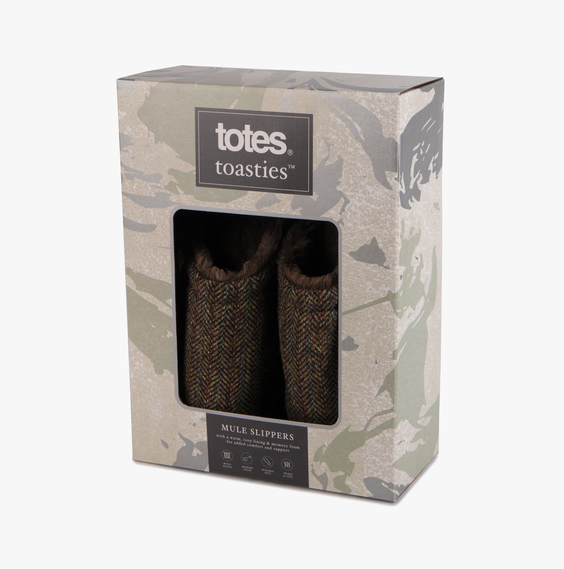 Totes Toasties WOOL MIX MULE Slippers Mens Brown