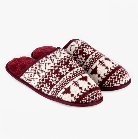 Totes Toasties FAIR ISLE Mens Mule Slippers Multi