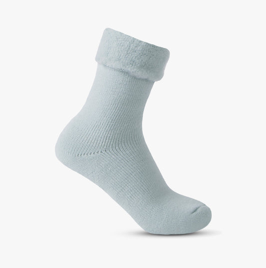 Totes Toasties THERMAL BRUSHED Womens Bed Socks Blue