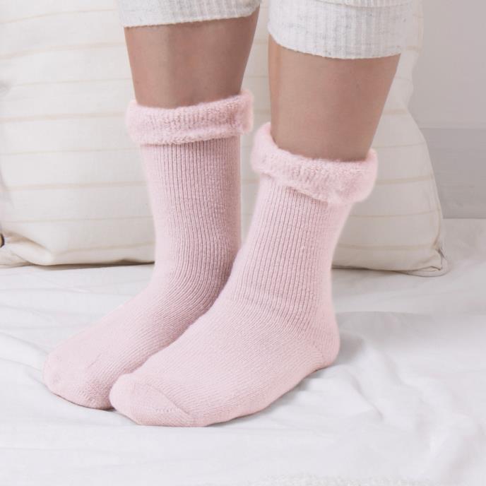 Totes Toasties THERMAL BRUSHED BED SOCK Womens Socks Pink