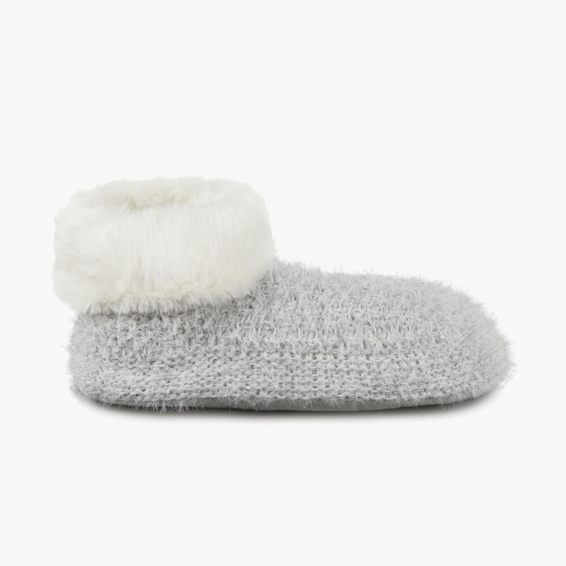Totes Toasties KNITTED TEXTURED BOOTIES Womens Grey
