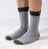 Totes Toasties Chunky Twist Wool Blend Mens Socks Grey / Khaki