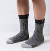 Totes Toasties Chunky Twist Wool Blend Mens Socks Grey / Khaki