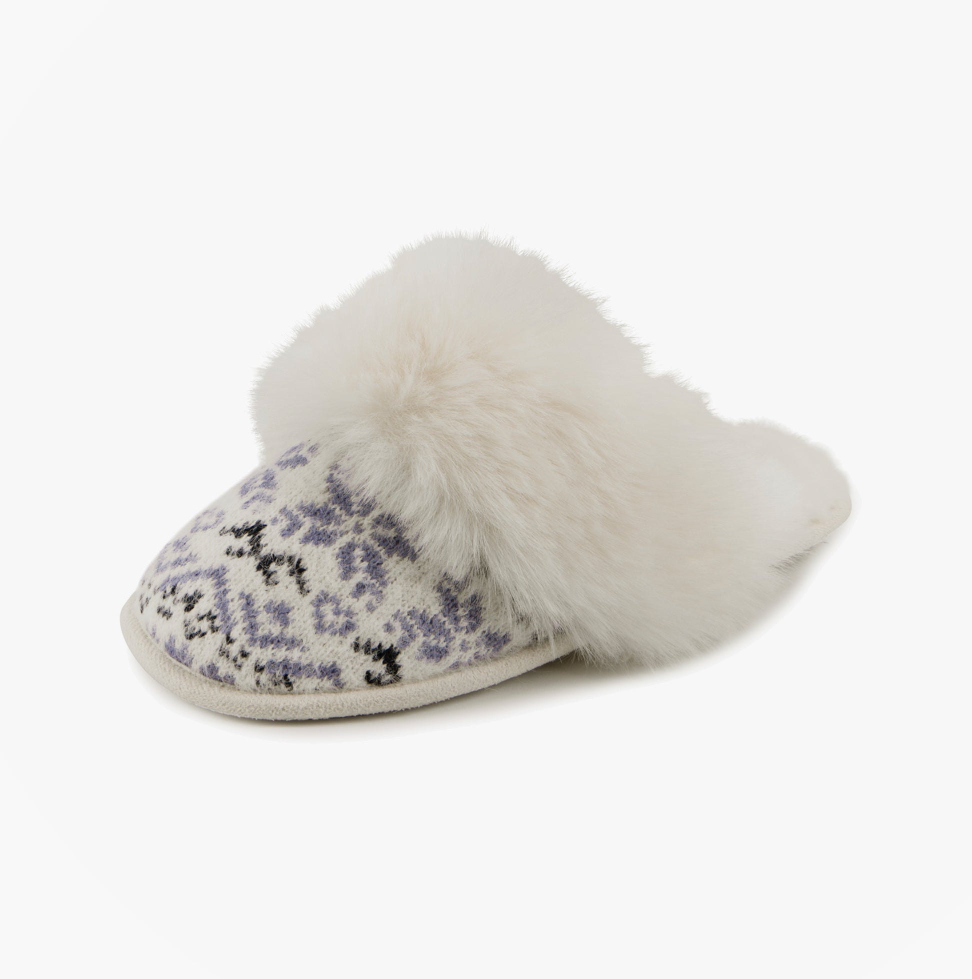 Totes Toasties FAIR ISLE KNIT Mule Slippers Womens Blue