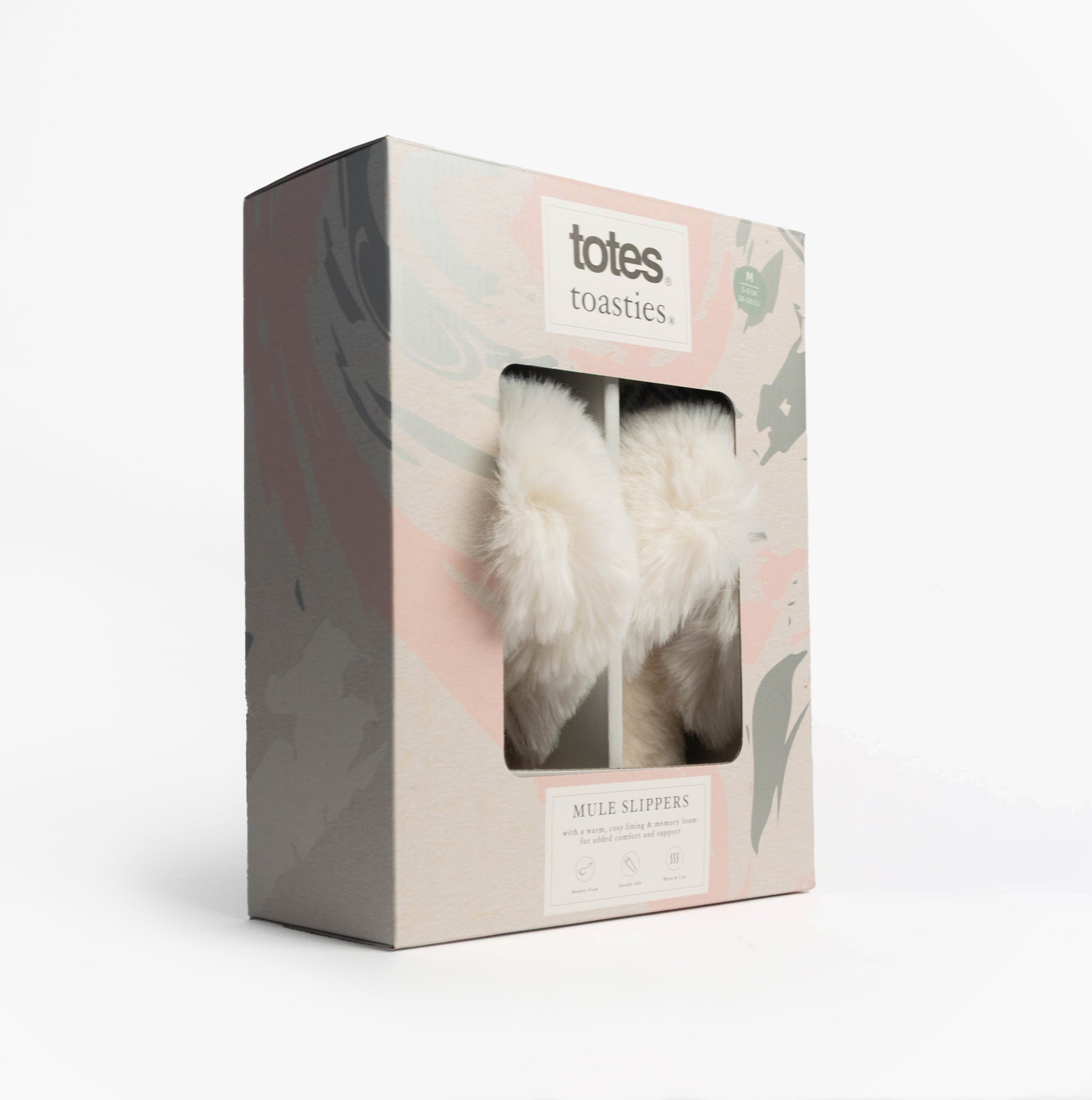 Totes Toasties FAIR ISLE KNIT Mule Slippers Womens Blue