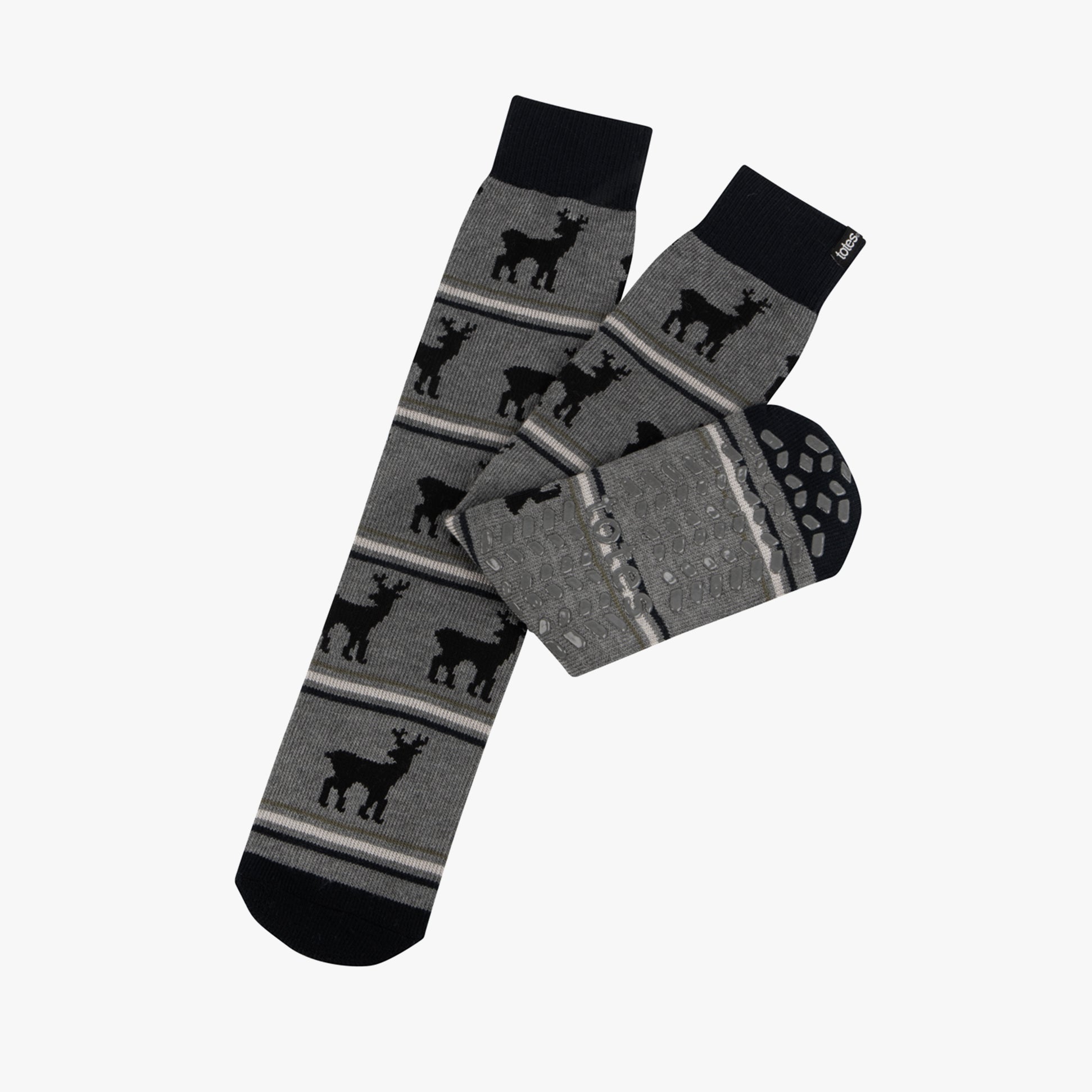 Totes Toasties ORIGINAL NOVELTY SLIPPER SOCKS Mens Socks Stag