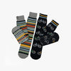 Totes Toasties Original Slipper Socks  (Twin Pack) Mens Socks Bike / Stripe
