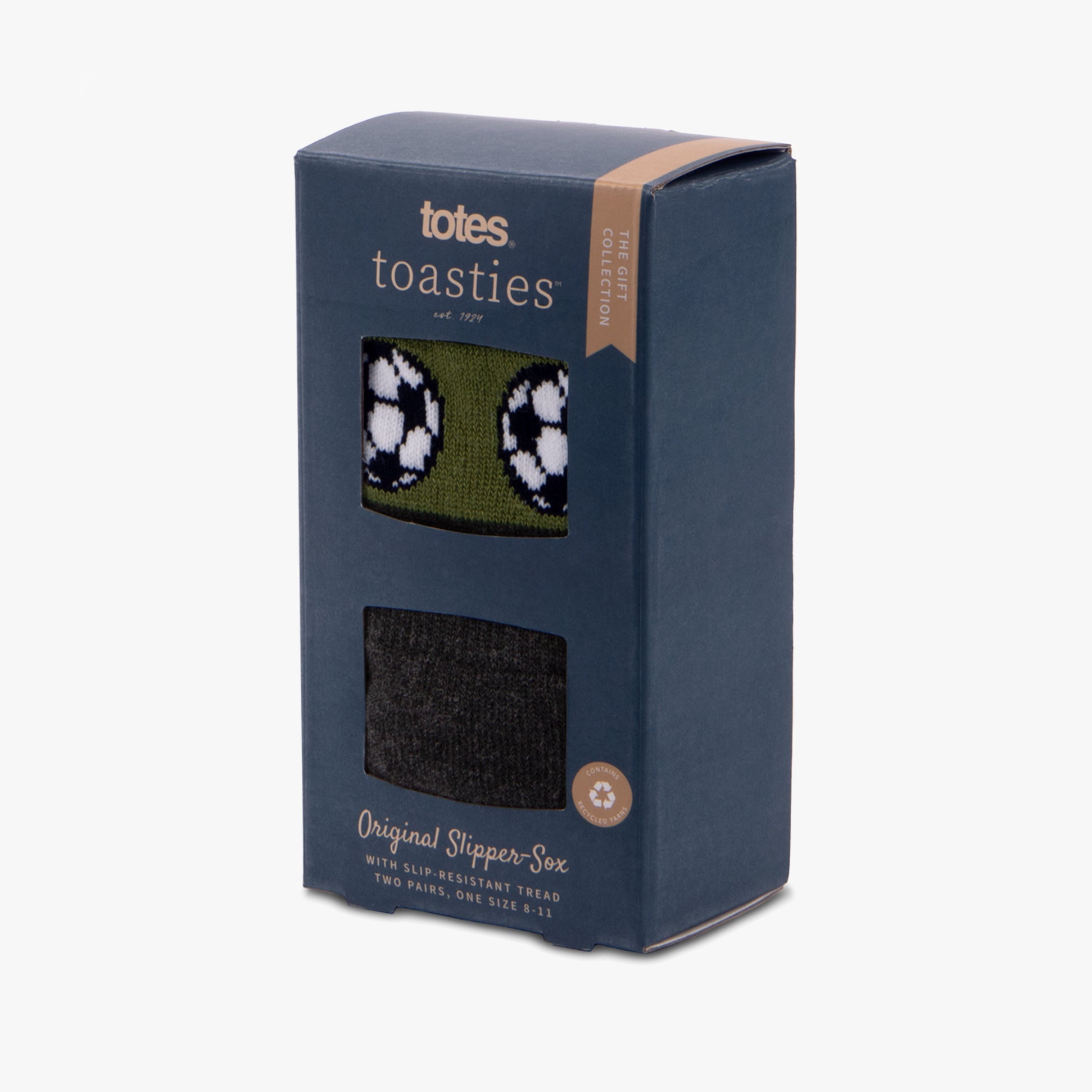 Totes Toasties ORIGINAL Mens Twin Pack Slipper Socks Football