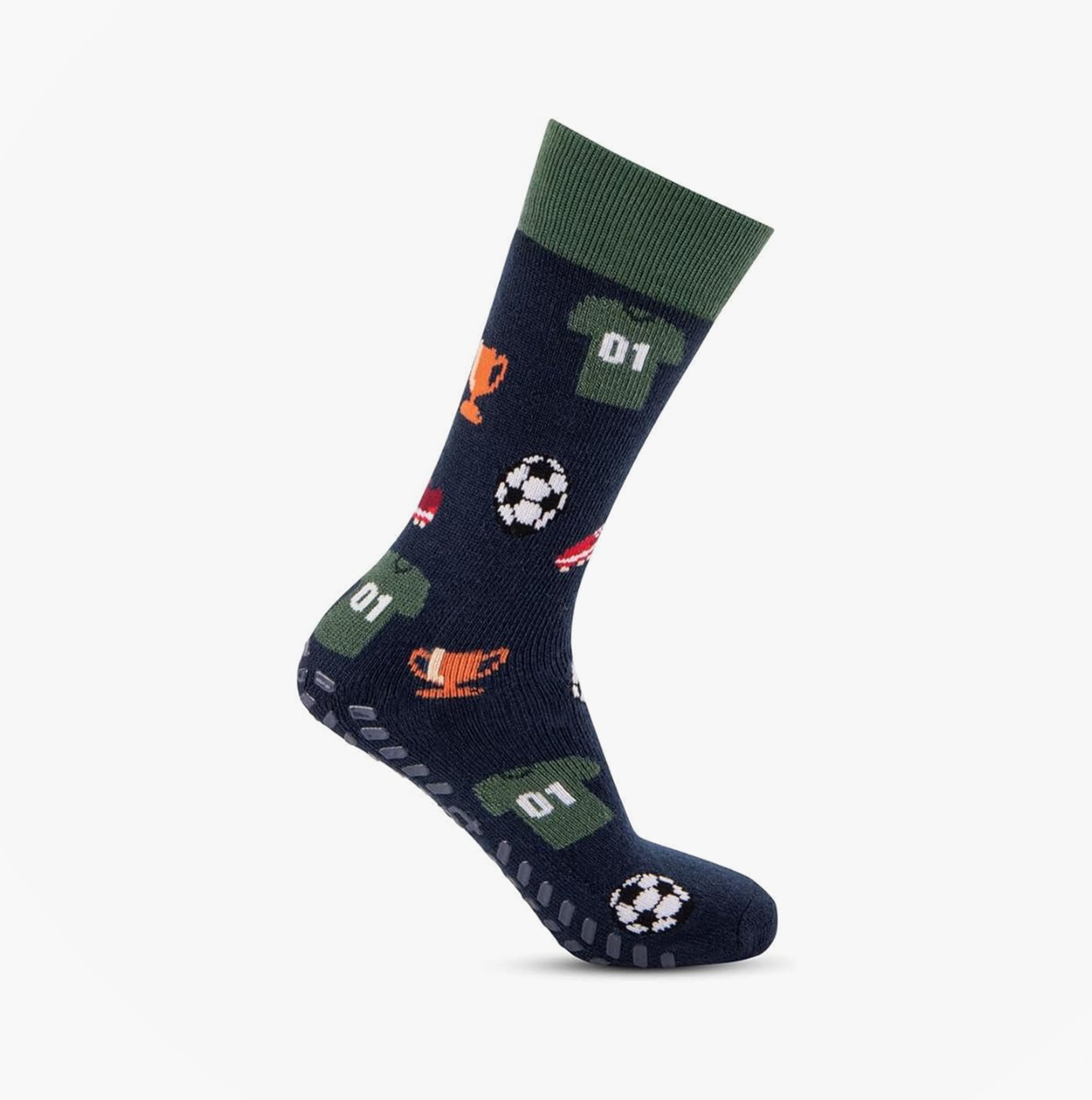 Totes Toasties ORIGINAL SLIPPER SOCKS (TWIN PACK) Mens Socks Football / Stripe