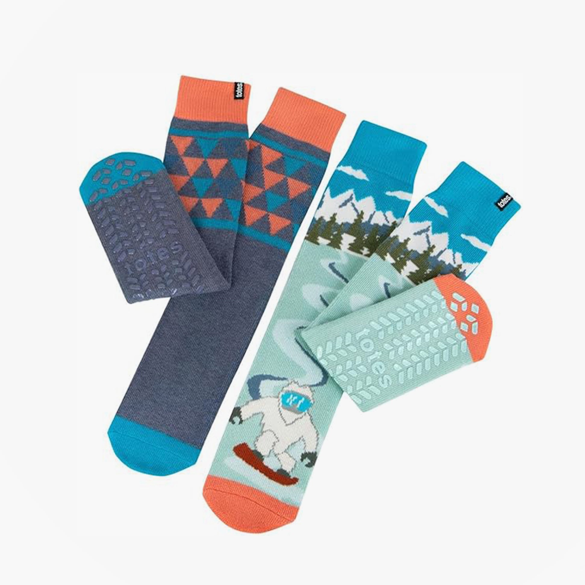 Totes Toasties ORIGINAL SLIPPER SOCKS (TWIN PACK) Mens Socks Yeti