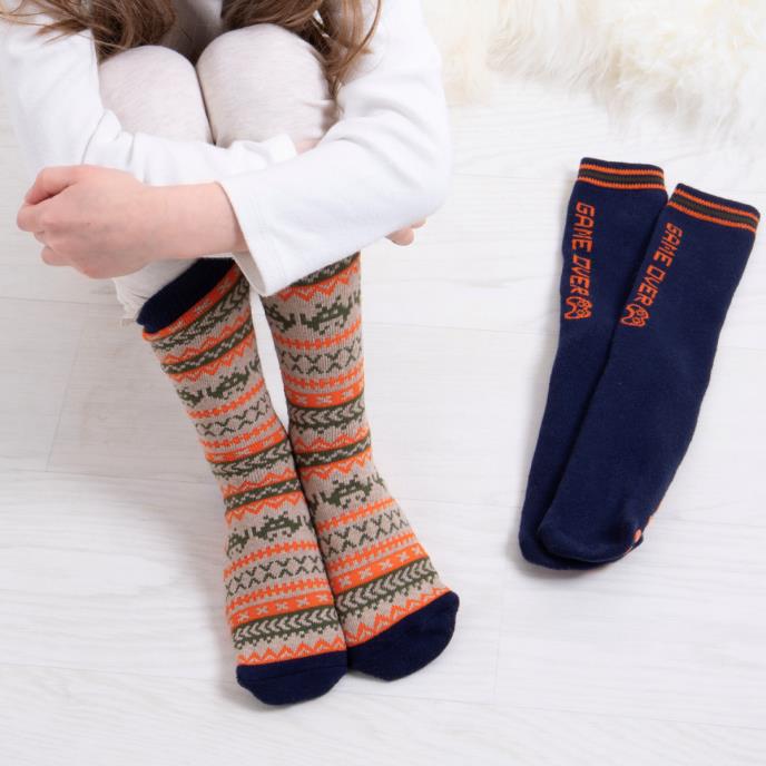 Totes Toasties ORIGINAL Slipper Socks (Twin Pack) Unisex Kids Socks Game