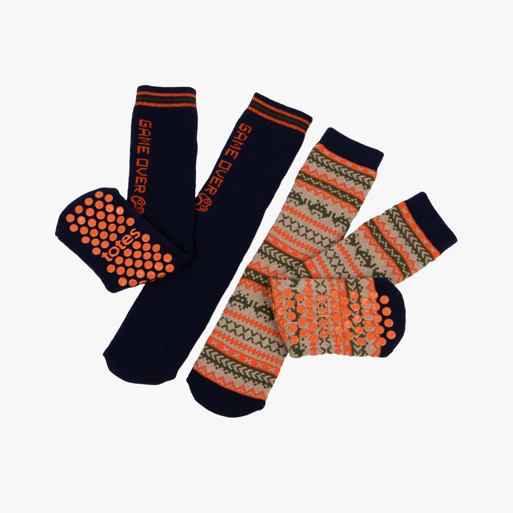 Totes Toasties ORIGINAL Slipper Socks (Twin Pack) Unisex Kids Socks Game